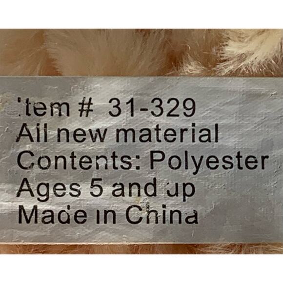 Teddy Bear Stuffed Animal Mai Toi Tan Soft Plush Polyester 13" Cute Cuddly Lovey - Picture 9 of 11